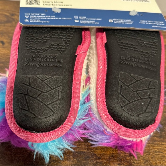 Dearfoams Toddler and Little Girls Unicorn Slippers NWT Various Sizes - Picture 3 of 5